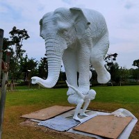 舟山艺术欣赏白铜大象雕塑 铸铜定制